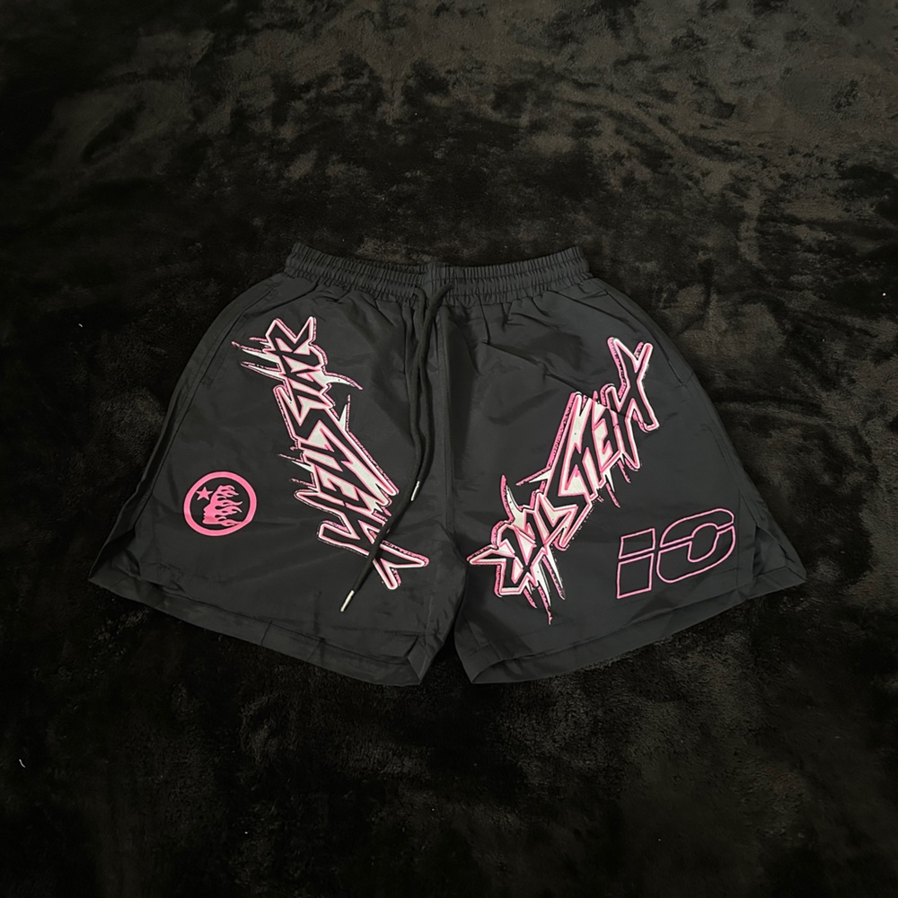 Hellstar Waxed Nylon Athletic Shorts 'Black'